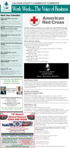 Calhoun County Chamber of Commerce  Work Week....The Voice of Business Mark Your Calendars Wednesday, April 30			 Fitness Jump Start: This & That