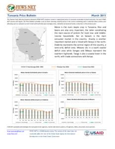 Tanzania Price Bulletin  March 2015 The Famine Early Warning Systems Network (FEWS NET) monitors trends in staple food prices in countries vulnerable to food insecurity. For each FEWS NET country and region, the Price Bu