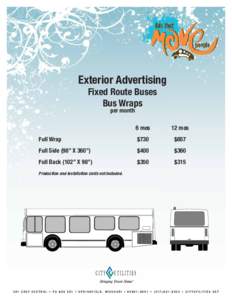Exterior Advertising Fixed Route Buses Bus Wraps per month