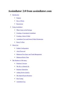 Assimilator 2.0 from assimilator.com • •  •