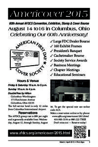 Americover 2015 60th Annual AFDCS Convention, Exhibition, Stamp & Cover Bourse ERICAN FI M