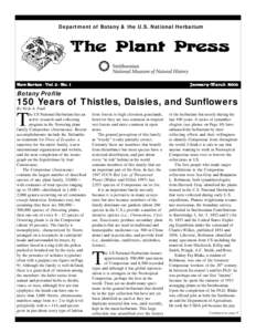 Department of Botany & the U.S. National Herbarium  The Plant Press New Series - Vol. 8 - No. 1  January-March 2005