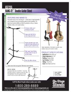 GS7255 HANG-IT!™ Double Guitar Stand GUITAR STANDS & ACCESSORIES Great