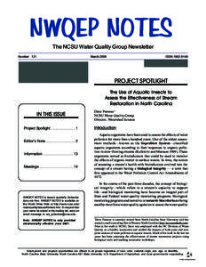 NWQEP NOTES The NCSU Water Quality Group Newsletter Number 131 March 2009