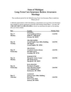 Microsoft Word - LTC Retiree Meeting Schedule.doc