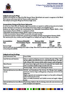 War Veterans’ Home  55 Ferguson Avenue, Myrtle Bank, South Australia 5064 Tel:  • Fax: www.rslcaresa.com.au RSL CARE SA