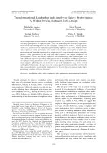 Journal of Occupational Health Psychology 2010, Vol. 15, No. 3, 279 –290 © 2010 American Psychological Association[removed]/$12.00 DOI: [removed]a0019380