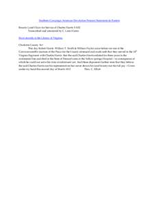 Southern Campaign American Revolution Pension Statements & Rosters Bounty-Land Claim for Service of Charles Harris VAS2 Transcribed and annotated by C. Leon Harris From records in the Library of Virginia: Charlotte Count