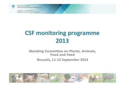 CSF monitoring programme 2013 Standing Committee on Plants, Animals, Food and Feed  Brussels, 11-12 September 2014