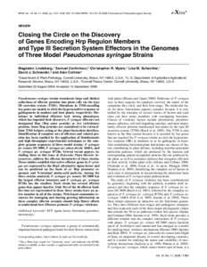 e -Xtra*  MPMI Vol. 19, No. 11, 2006, pp. 1151–1158. DOI: MPMI. © 2006 The American Phytopathological Society REVIEW