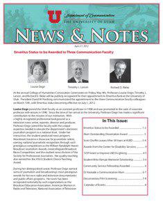 News & Notes April 27, 2012