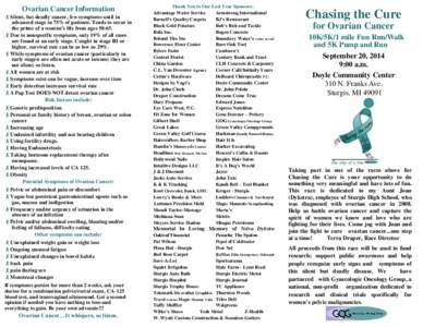 Cancer organizations / Ovarian cancer / Pump and run / Gynecologic Oncology Group / Endometriosis / Medicine / Gynaecology / Gynaecological cancer