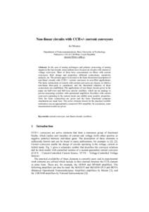 Non-linear circuits with CCII+/-current conveyors.