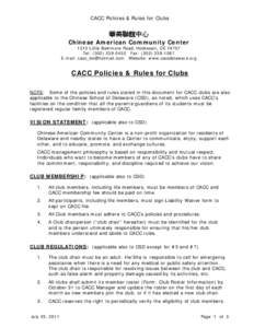 Microsoft Word - CACC Policies & Rules for Clubs_2011Jul25.doc