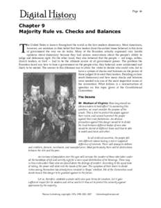 Page 46  Chapter 9 Majority Rule vs. Checks and Balances  T