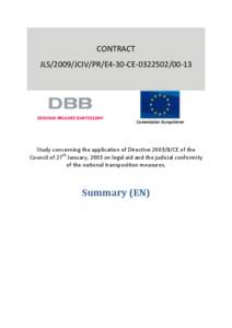 CONTRACT JLS/2009/JCIV/PR/E4-30-CE[removed]DEMOLIN BRULARD BARTHELEMY  Commission Européenne