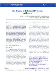 Intestinal Dysbiosis  Review