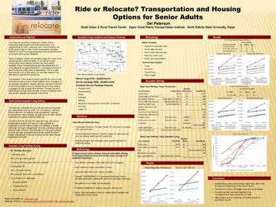 Ride or Relocate? Transportation and Housing Options for Senior Adults Del Peterson Small Urban & Rural Transit Center · Upper Great Plains Transportation Institute · North Dakota State University, Fargo  Introduction 