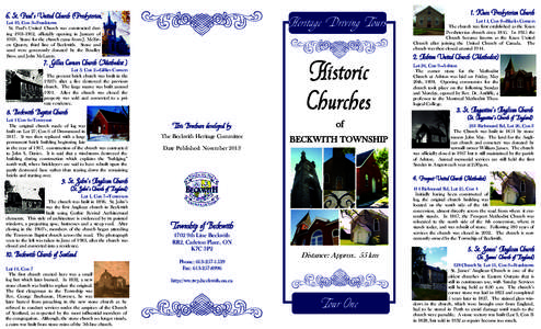 Historic Churches Heritage Driving Tours