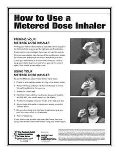 How to Use a Metered Dose Inhaler PRIMING YOUR METERED DOSE INHALER Priming your metered dose inhaler is important before using it for the first time to be sure you get the right amount of medication.