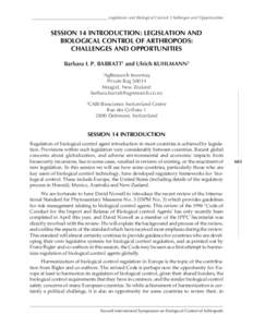 Land management / Biological pest control / Pest control / International Organization for Biological Control / Animal and Plant Health Inspection Service / North American Plant Protection Organization / Entomological Society of America / BioControl / Biosecurity / Agriculture / Sustainable agriculture / Agroecology