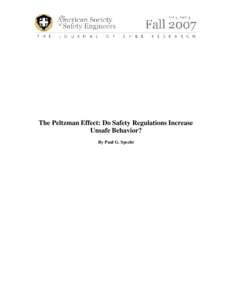 The Peltzman Effect: Do Safety Regulations Increase Unsafe Behavior