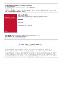 This article was downloaded by: [University Of Melbourne] On: 20 October 2008 Access details: Access Details: [subscription number[removed]Publisher Routledge Informa Ltd Registered in England and Wales Registered Num