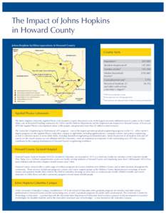 The Impact of Johns Hopkins in Howard County Johns Hopkins facilities/operations in Howard County FREDERICK COUNTY