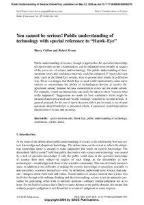 Public Understanding of Science OnlineFirst, published on May 22, 2008 as doi:[removed][removed]SAGE PUBLICATIONS (www.sagepublications.com)