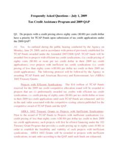 Tax Credit Assistance Program / Tax credit / American Recovery and Reinvestment Act / TCAP / Public economics / Political economy / Government / Affordable housing / Low-Income Housing Tax Credit / Taxation in the United States