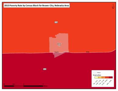 ´  2013 Poverty Rate by Census Block for Beaver City, Nebraska Area 17.3%