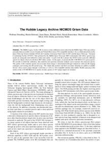 Astronomy & Astrophysics manuscript no. (will be inserted by hand later) The Hubble Legacy Archive NICMOS Grism Data Wolfram Freudling, Martin K¨ummel, Jonas Haase, Richard Hook, Harald Kuntschner, Marco Lombardi, Alber