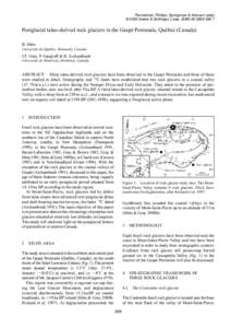 Permafrost, Phillips, Springman & Arenson (eds) © 2003 Swets & Zeitlinger, Lisse, ISBN[removed]Postglacial talus-derived rock glaciers in the Gaspé Peninsula, Québec (Canada) B. Hétu Université du Québec, Rim