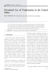 〈日本知財学会誌〉Vol.5 No.4 ― 2009 : 23 ― 43  Permitted Use of Trademarks in the United States John McDermott