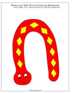 Silly Worm Cardstock Bookmarks - ready to color