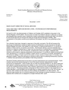 North Carolina Department of Health and Human Services Division of Social Services Pat McCrory Governor  Aldona Z. Wos, M.D.