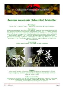 Aerangis somalensis (Schlechter) Schlechter Etymologie : Grieks : 