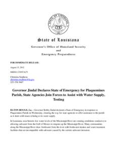 Microsoft Word - Emergency Dec -- plaquemines