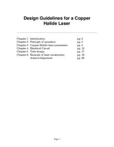 Design Guidelines for a Copper Halide Laser Chapter 1 Chapter 2 Chapter 3