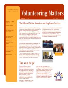 GEORGIA DEPARTMENT OF JUVENILE JUSTICE Volunteering Matters F A L L