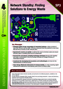 Network Standby: Finding Solutions to Energy Waste SP3  The 4E Standby Power Annex