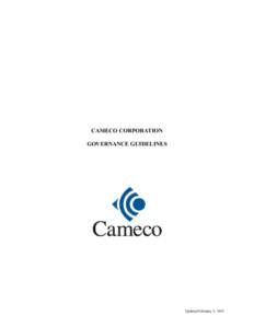 CAMECO CORPORATION GOVERNANCE GUIDELINES Updated February 5, 2015  Governance Guidelines