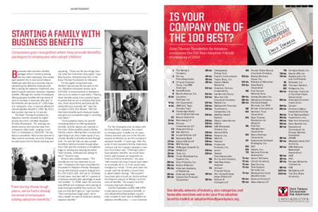 ADVERTISEMENT  IS YOUR COMPANY ONE OF THE 100 BEST?