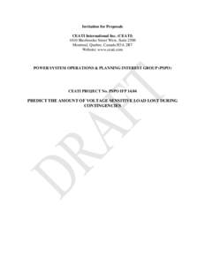 Invitation for Proposals CEATI International Inc. (CEATI[removed]Sherbrooke Street West, Suite 2500 Montreal, Quebec, Canada H3A 2R7 Website: www.ceati.com
