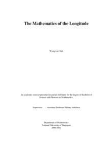 The Mathematics of the Longitude