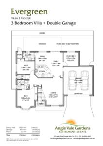 Evergreen VILLA 2 AV3(D)R 3 Bedroom Villa + Double Garage  Living Area