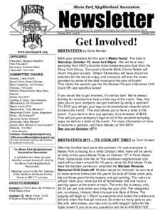 Mesta Park Neighborhood Association  Newsletter News and information for ALL residents of the Mesta Park Historic Preservation District October 2011