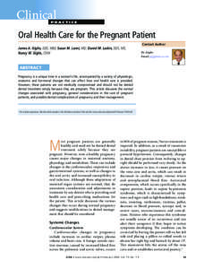 Oral Health Care for the Pregnant Patient