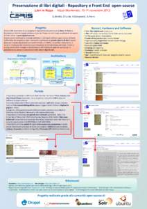 Preservazione di libri digitali - Repository e Front End open-source Libri in Nizza Nizza Monferrato, 10-11 novembre[removed]G.Birello, I.Fucile, V.Giovanetti, A.Perin