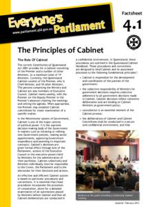 Factsheet  4.1 The Principles of Cabinet The Role Of Cabinet
